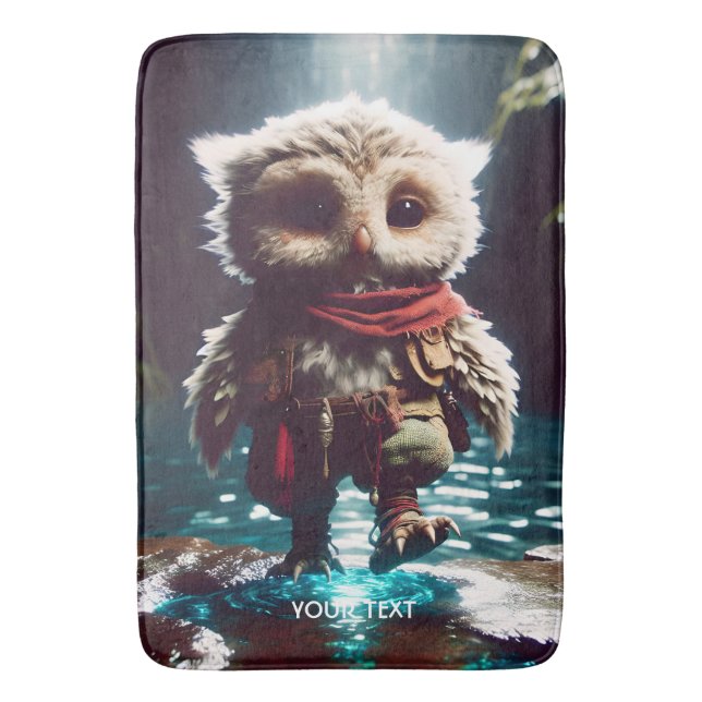Fantasy Cute Uggla Adventurer Vatten Badrumsmatta (Framsidan (Vertikal))
