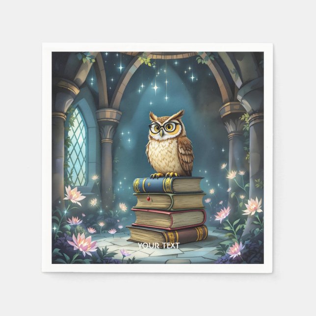 Fantasy Cute Uggla Glasses Bokar Pappersservett (Framsidan)