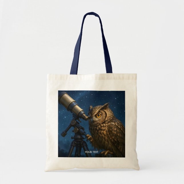 Fantasy Cute Uggla Telescope Natt Tygkasse (Framsidan)
