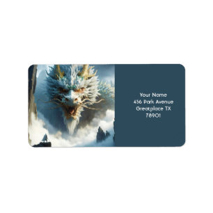 Fantasy Cute Underbar Strong Dragon Adressetikett