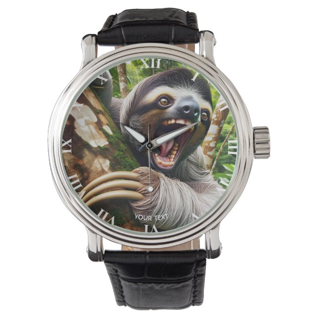 Fantasy Cute Väldigt Arg Sloth Armbandsur (Framsida)