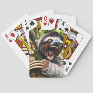 Fantasy Cute Väldigt Arg Sloth Casinokort
