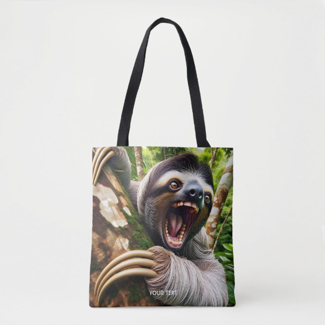 Fantasy Cute Väldigt Arg Sloth Tygkasse (Framsida)