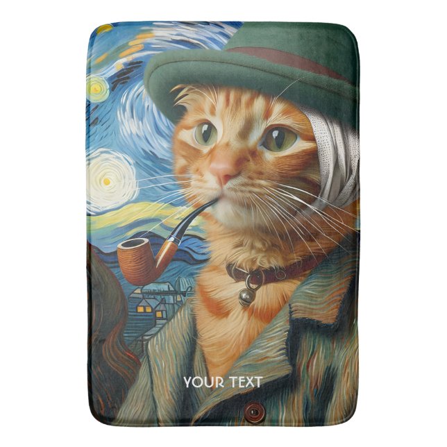 Fantasy Cute Van Gogh Hat Badrumsmatta (Framsidan (Vertikal))