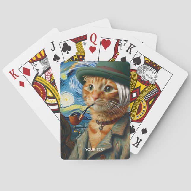 Fantasy Cute Van Gogh Hat Casinokort (Baksidan)