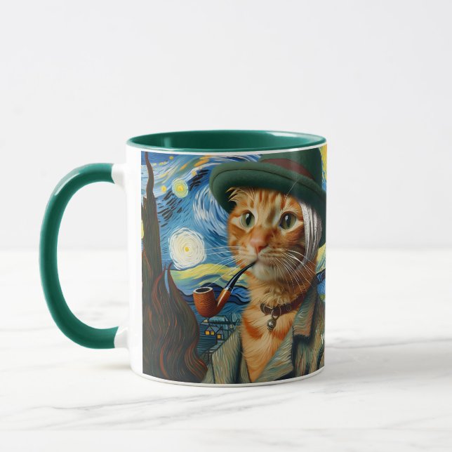 Fantasy Cute Van Gogh Hat Mugg (Vänster)