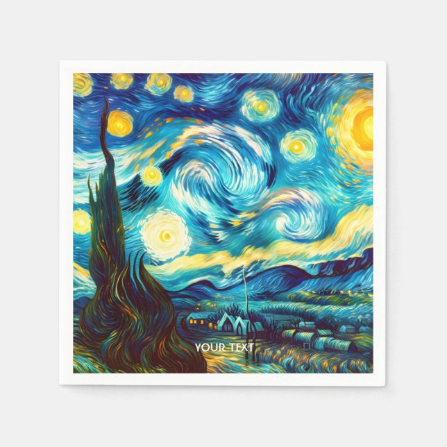 Fantasy Cute Van Gogh Inspired Pappersservett (Framsidan)