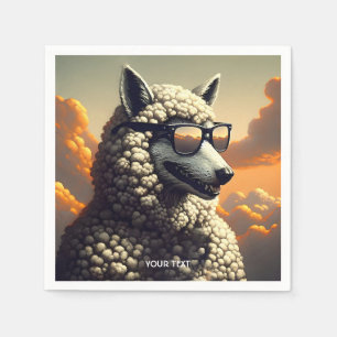 Fantasy Cute Varg Dured Sheep Pappersservett