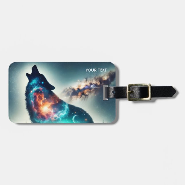 Fantasy Cute Varg Forest Space Bagagebricka (Horisontell Framsida)