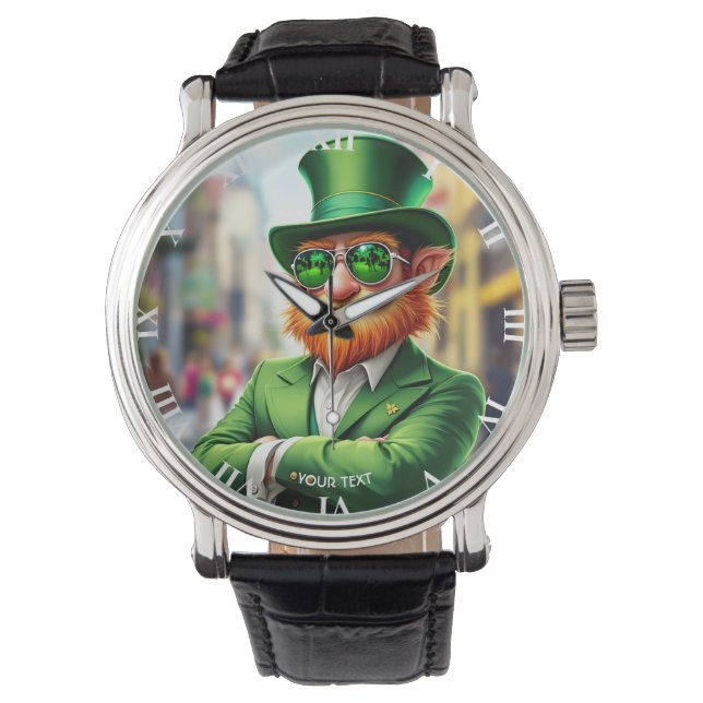 Fantasy Cute Vass Dsed Leprechaun Armbandsur (Framsida)