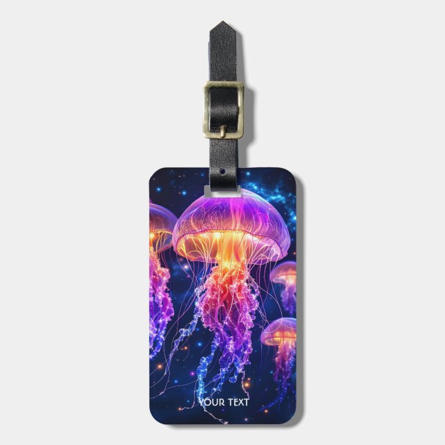 Fantasy Cute Vibrant Underwater World Bagagebricka (Vertikal Framsida)