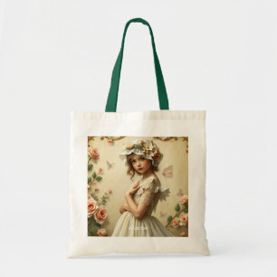 Fantasy Cute Victorian Girl Flowers Tygkasse