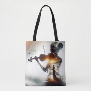 Fantasy Cute Violin Girl Sol Tygkasse