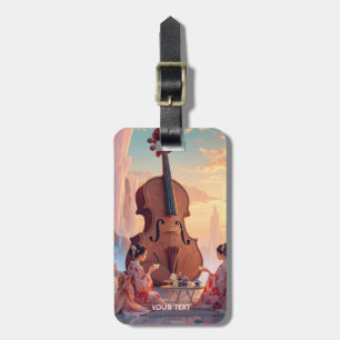 Fantasy Cute Violin Girls Tea Bagagebricka
