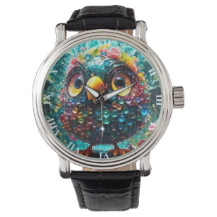 Fantasy Cute Vivid Bird Gult Ögon Armbandsur