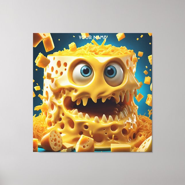 Fantasy Cute Vivid Cheese Funny Monster Canvastryck (Framsida)