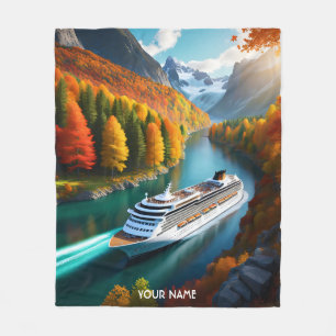 Fantasy Cute Vivid Cruise Liner River Fleecefilt
