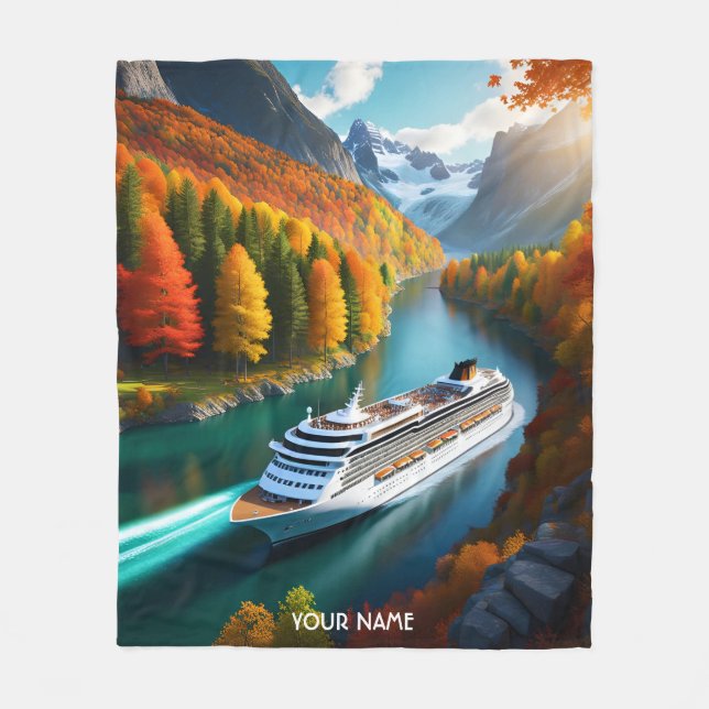 Fantasy Cute Vivid Cruise Liner River Fleecefilt (Framsidan)