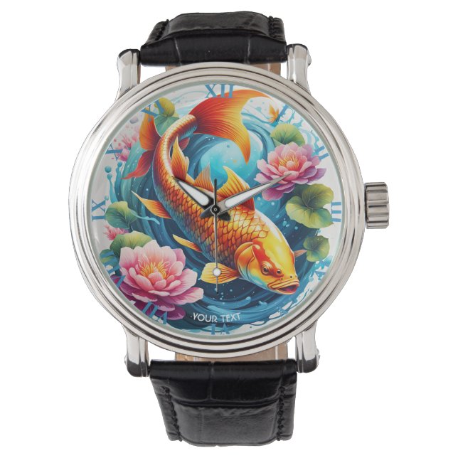 Fantasy Cute Vivid Fish Sea Flowers Armbandsur (Framsida)