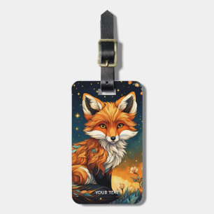 Fantasy Cute Vivid Fox Nattblommor Bagagebricka