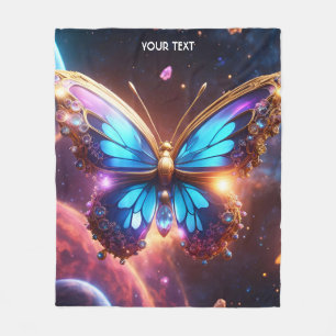 Fantasy Cute Vivid Glass Vibrant Butterfly Fleecefilt