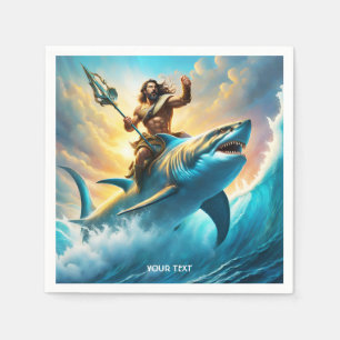 Fantasy Cute Vivid Grekiska Gud Shark Pappersservett