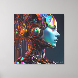 Fantasy Cute Vivid Human Maskin Girl Canvastryck