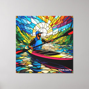 Fantasy Cute Vivid Kayaking-glaset Canvastryck