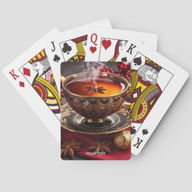 Fantasy Cute Vivid Kopp Tea-jul Casinokort (Baksidan)