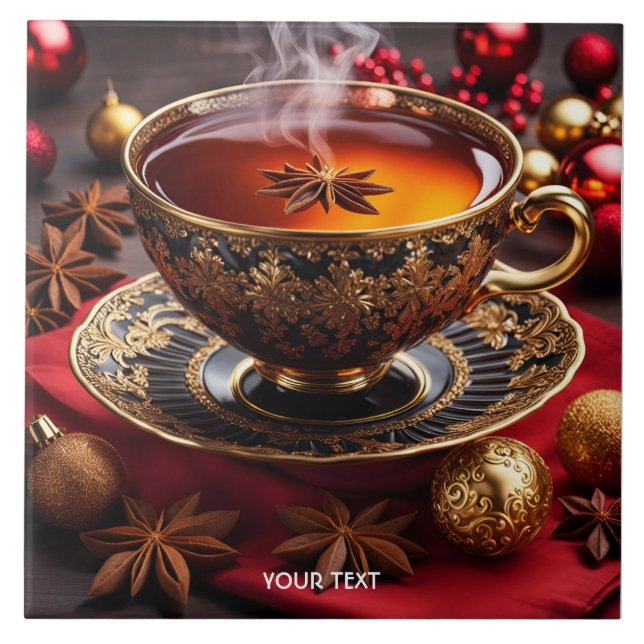 Fantasy Cute Vivid Kopp Tea-jul Kakelplatta (Framsidan)
