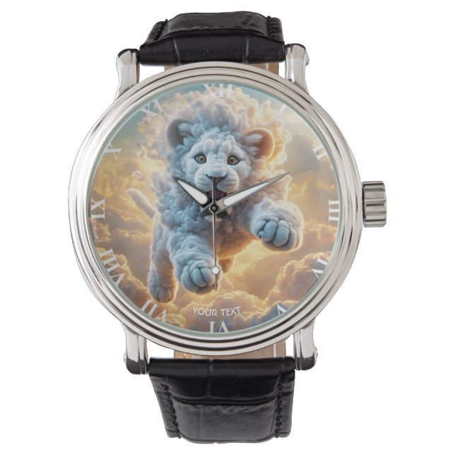 Fantasy Cute Vivid Leaping Cloud Lejon Armbandsur (Framsida)