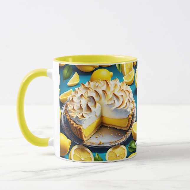 Fantasy Cute Vivid Lemon Meringue Paj Mugg (Vänster)