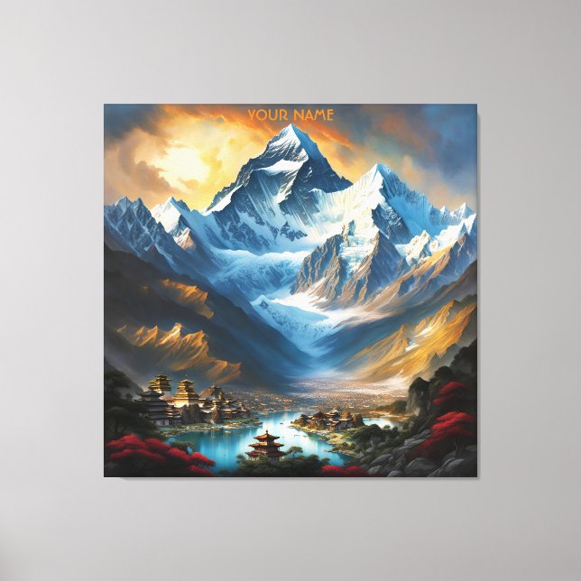Fantasy Cute Vivid Majestic Everest Lhotse Canvastryck (Framsida)