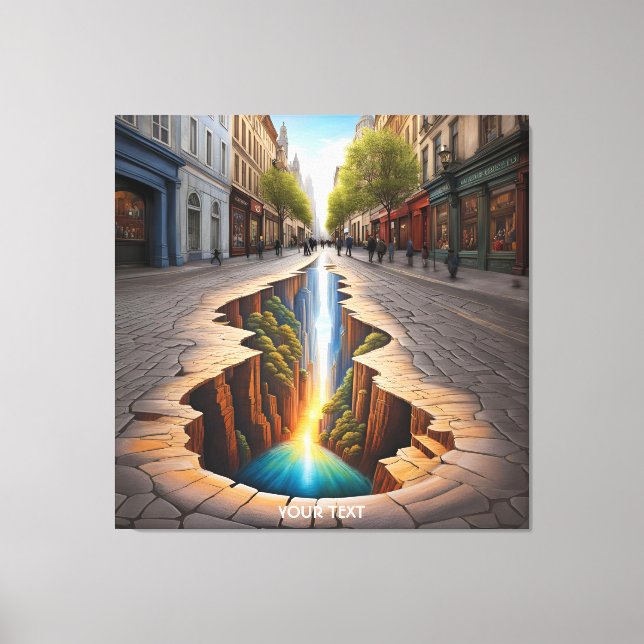 Fantasy Cute Vivid Optical Illusion City Canvastryck (Framsida)