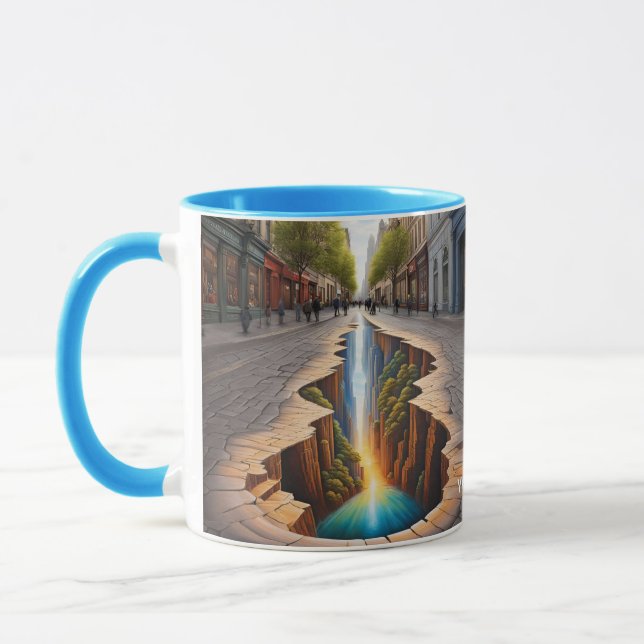 Fantasy Cute Vivid Optical Illusion City Mugg (Vänster)