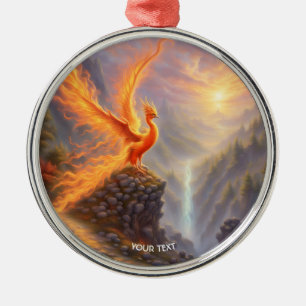 Fantasy Cute Vivid Sjö Phoenix Fire Julgransprydnad Metall