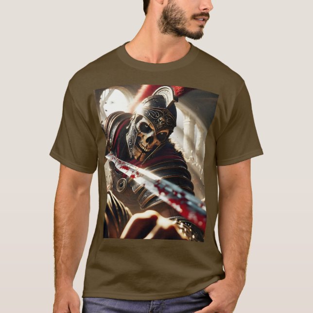 Fantasy Cute Warrior Ancient Armor T Shirt (Framsida)