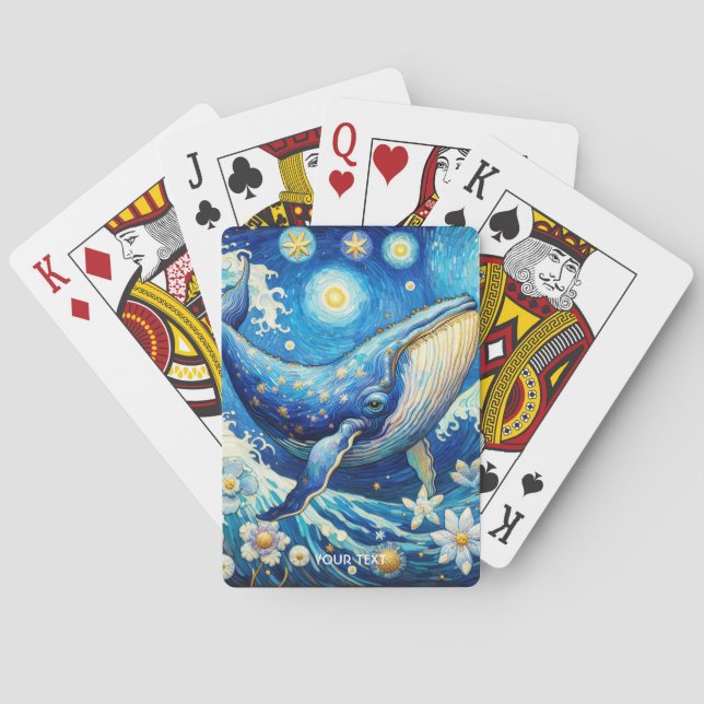 Fantasy Cute Whale Stars Sea Casinokort (Baksidan)