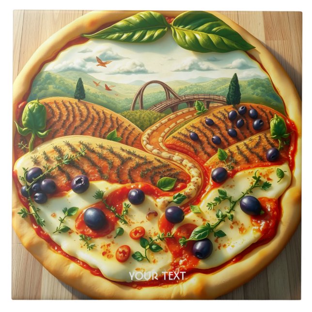 Fantasy Cute Whimsical Italy Ligcape Kakelplatta (Framsidan)
