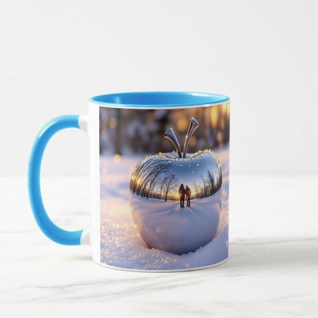 Fantasy Cute Winter Snö Apple Mugg (Vänster)