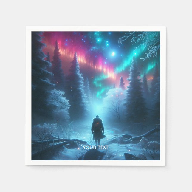 Fantasy Cute Winter Väg Snö Pappersservett (Framsidan)