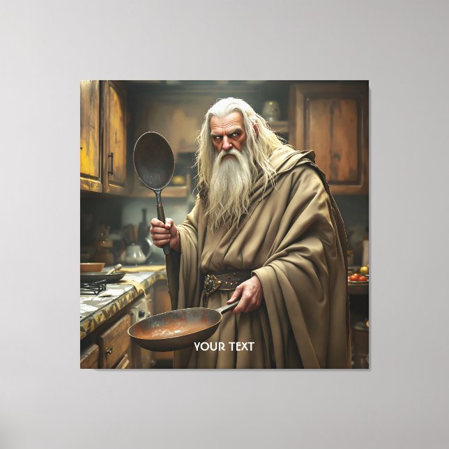 Fantasy Cute Wizard Fring Pan Canvastryck (Framsida)
