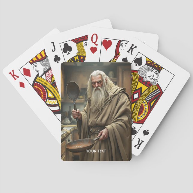 Fantasy Cute Wizard Fring Pan Casinokort (Baksidan)