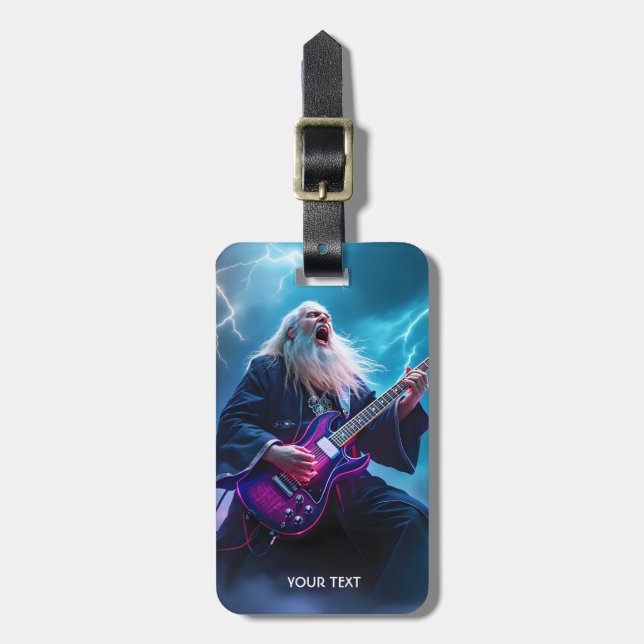 Fantasy Cute Wizard som spelar Guitar Bagagebricka (Vertikal Framsida)