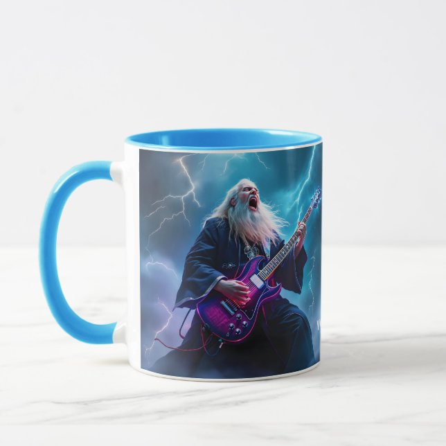 Fantasy Cute Wizard som spelar Guitar Mugg (Vänster)