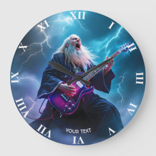 Fantasy Cute Wizard som spelar Guitar Stor Klocka