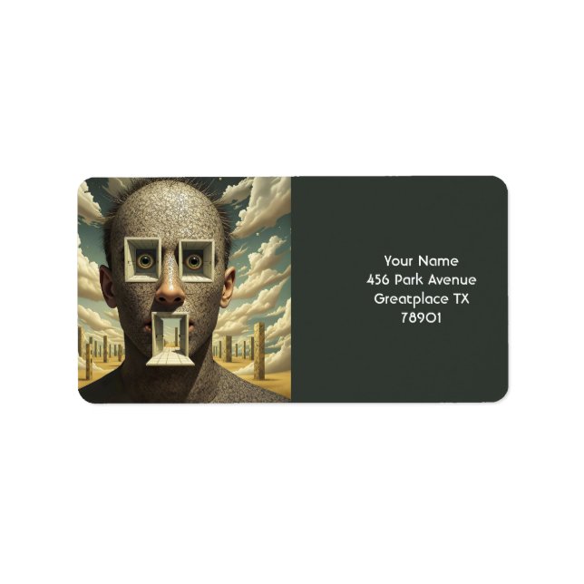 Fantasy Cute Wombat Kangaroo Koala Adressetikett (Framsidan)