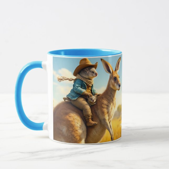 Fantasy Cute Wombat Kangaroo Koala Mugg (Vänster)