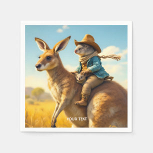 Fantasy Cute Wombat Kangaroo Koala Pappersservett