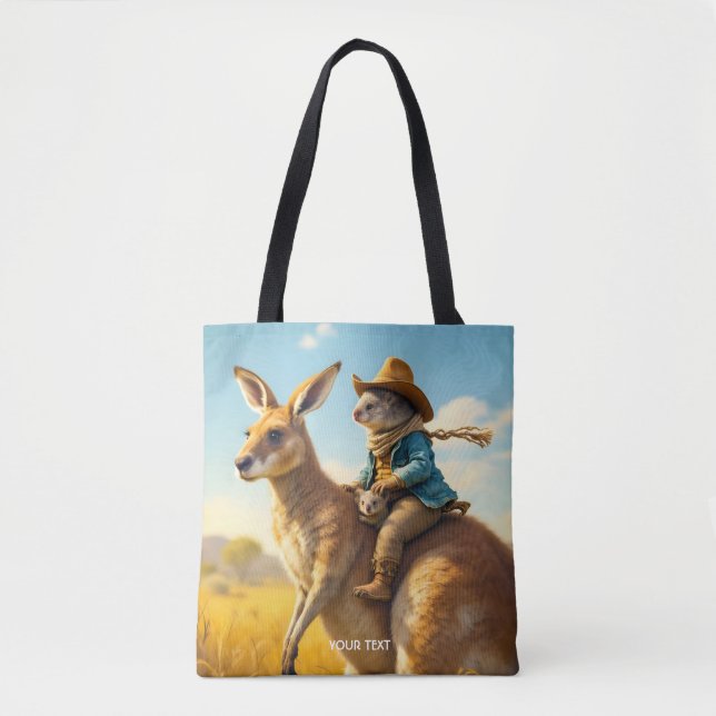 Fantasy Cute Wombat Kangaroo Koala Tygkasse (Framsida)